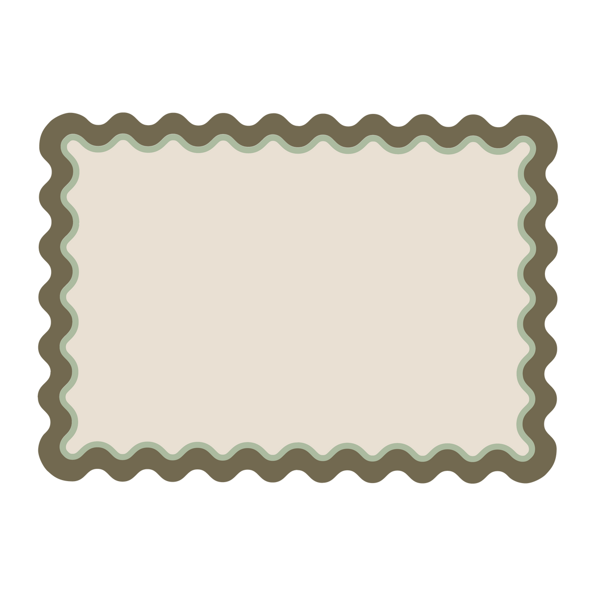 Rectangular placemat with waves