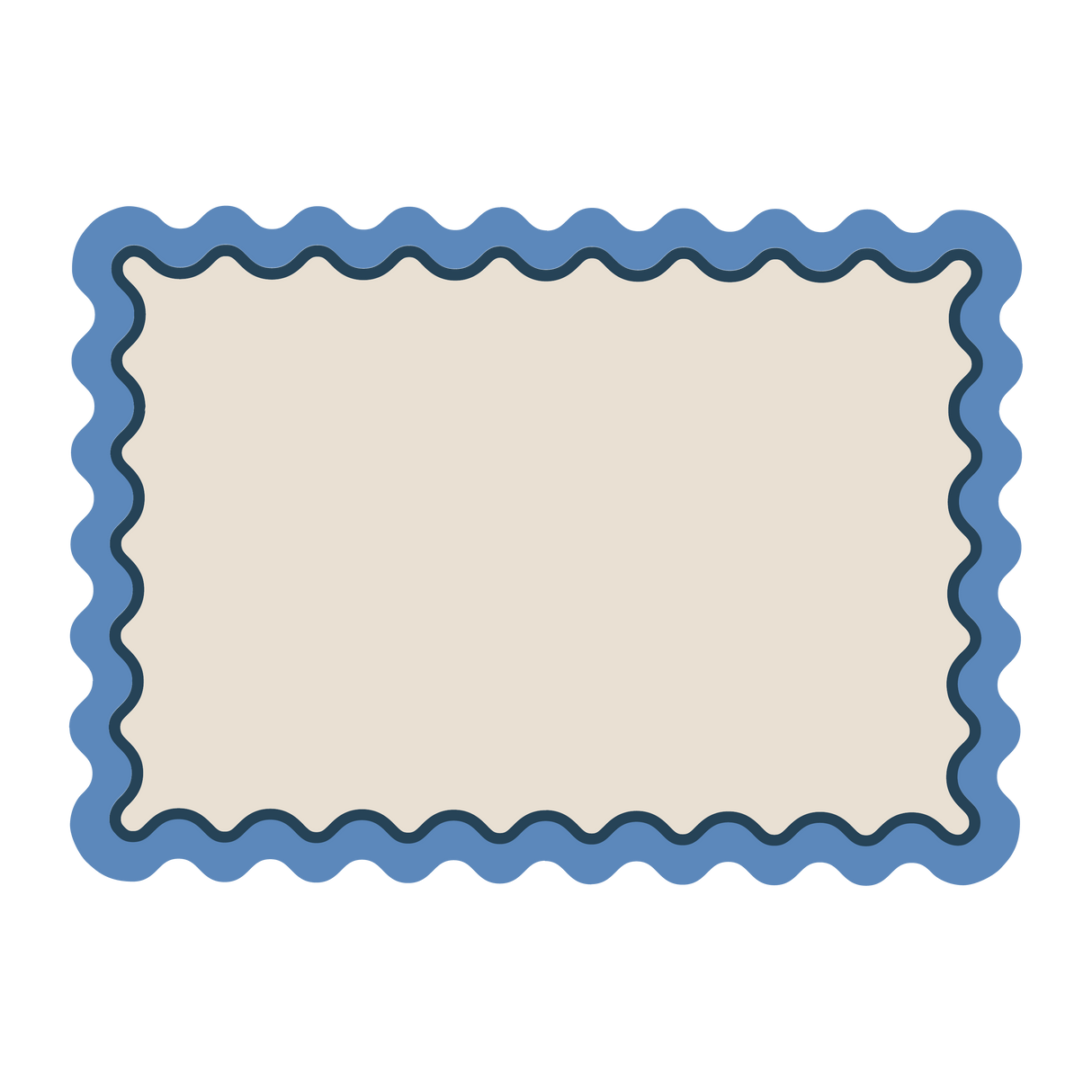 Rectangular placemat with waves