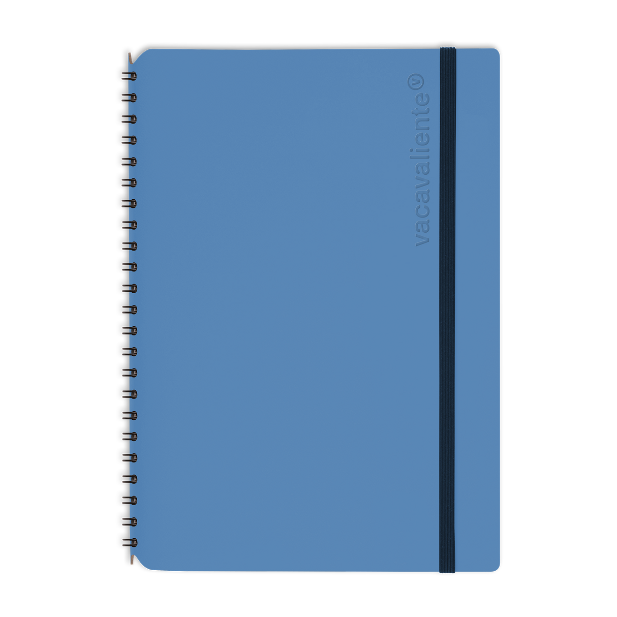 Libreta A5 de piel reciclada color azul, cuaderno de notas elegante y sostenible.