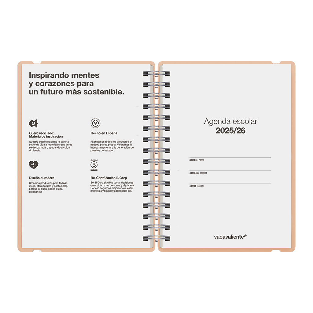 Agenda Escolar Studio A5 Diaria 25/26 Sakura - Pink Sand