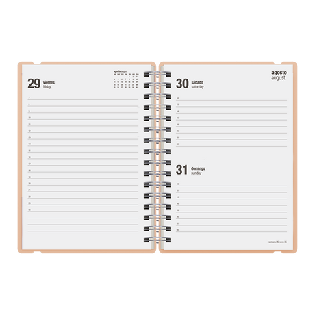Agenda Escolar Studio A5 Diaria 25/26 Sakura - Pink Sand