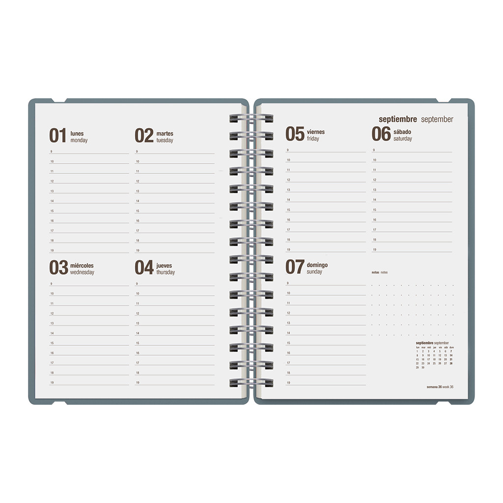 Agenda Escolar Studio A5 Semanal 25/26 Sakura - Eucalyptus