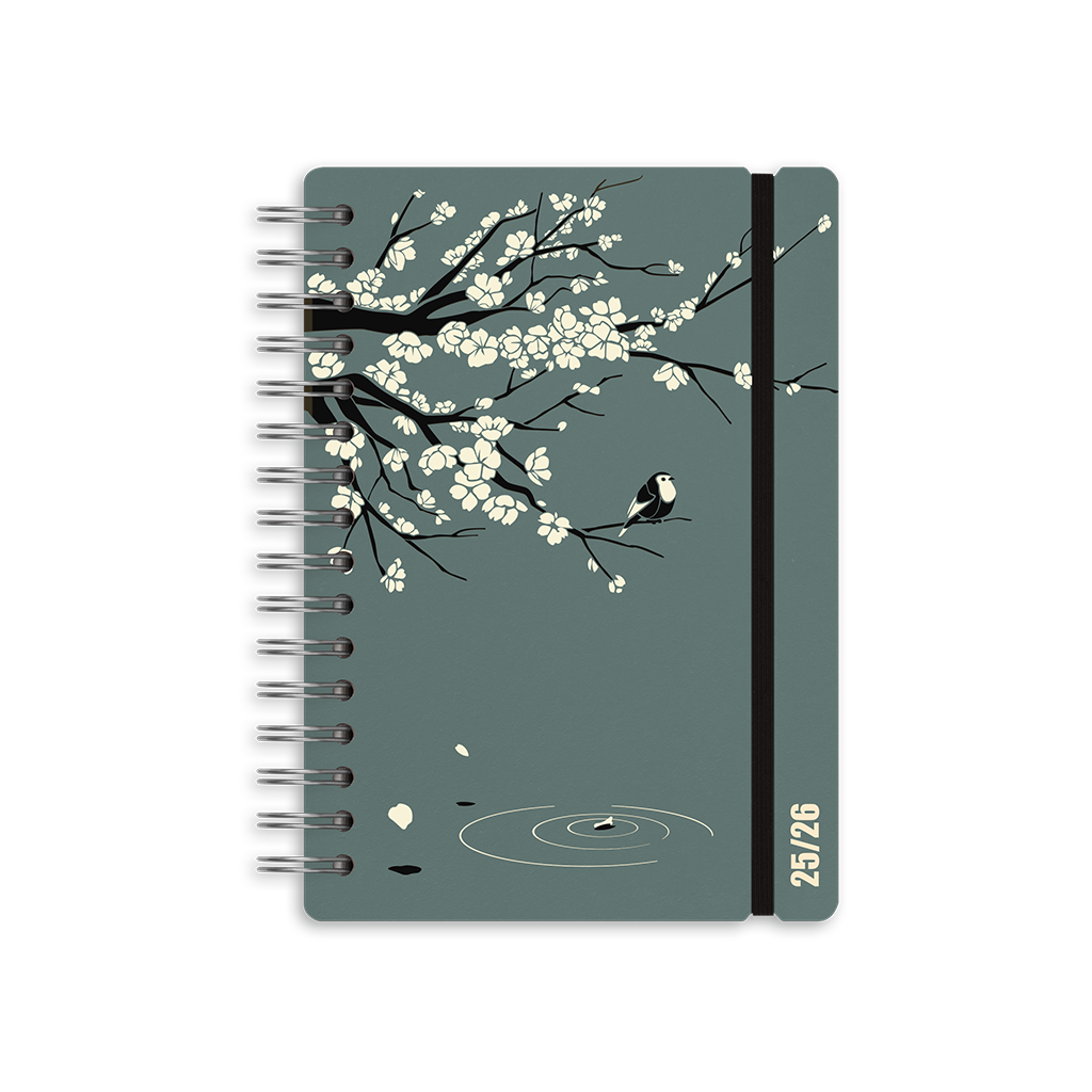 Agenda Escolar Studio A5 Semanal 25/26 Sakura - Eucalyptus