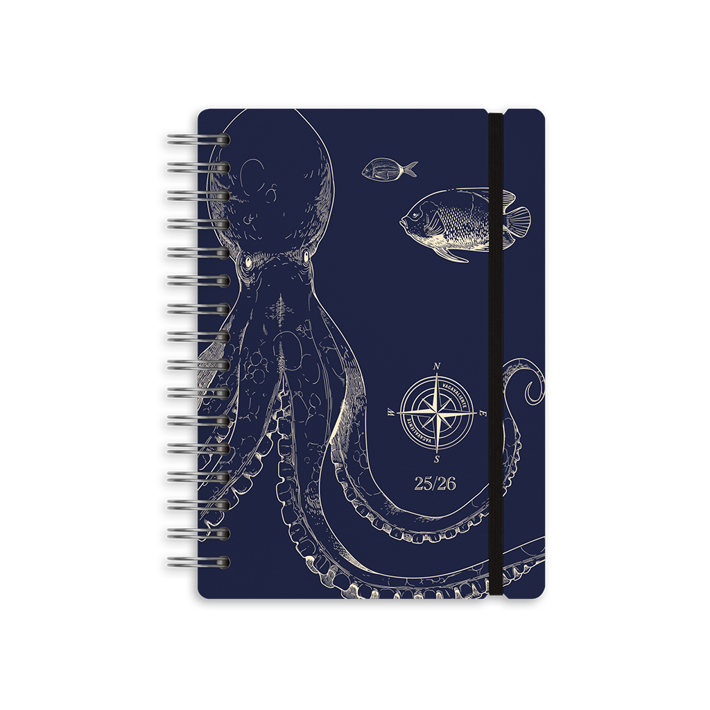 Agenda Escolar Studio A5 Diaria 25/26 Under the Sea - Night Blue