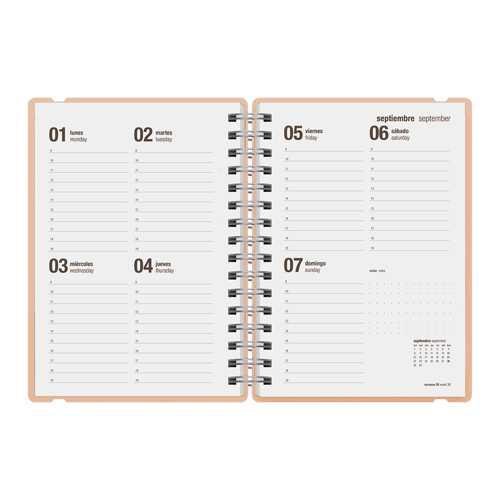 Agenda Escolar Studio A5 Semanal 25/26 Sakura - Pink Sand