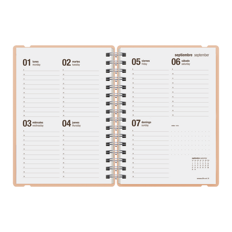 Agenda Escolar Studio A5 Semanal 25/26 Sakura - Pink Sand