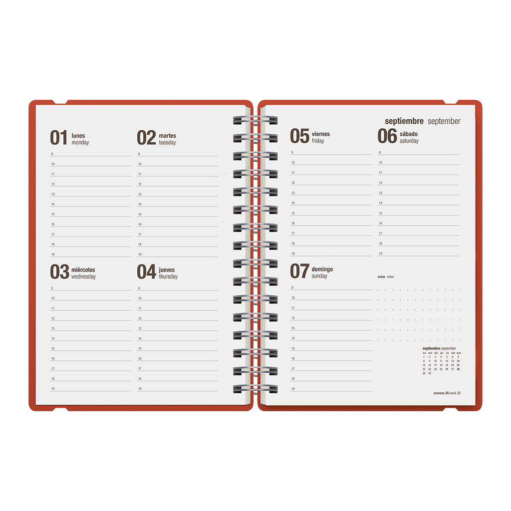Agenda Escolar Studio A5 Semanal 25/26 - Red Clay