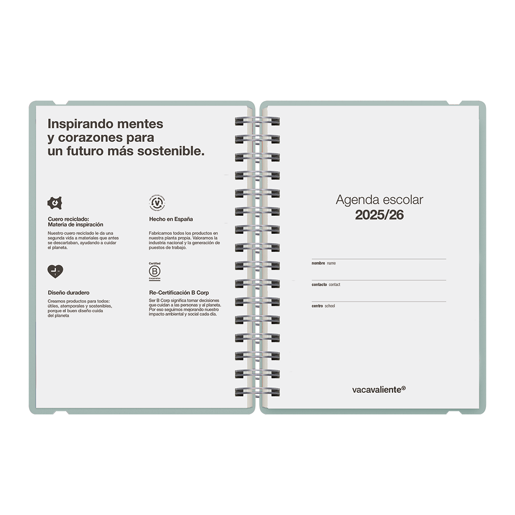 Agenda Escolar Studio A5 Semanal 25/26 Mint