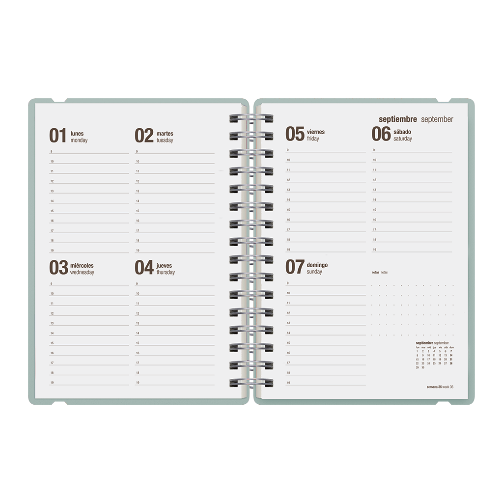 Agenda Escolar Studio A5 Semanal 25/26 Mint