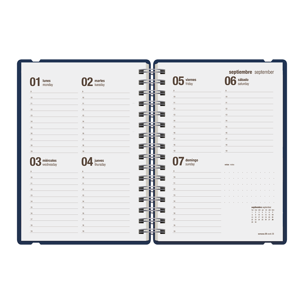 Agenda Escolar Studio A5 Semanal 25/26 Majolica Blue