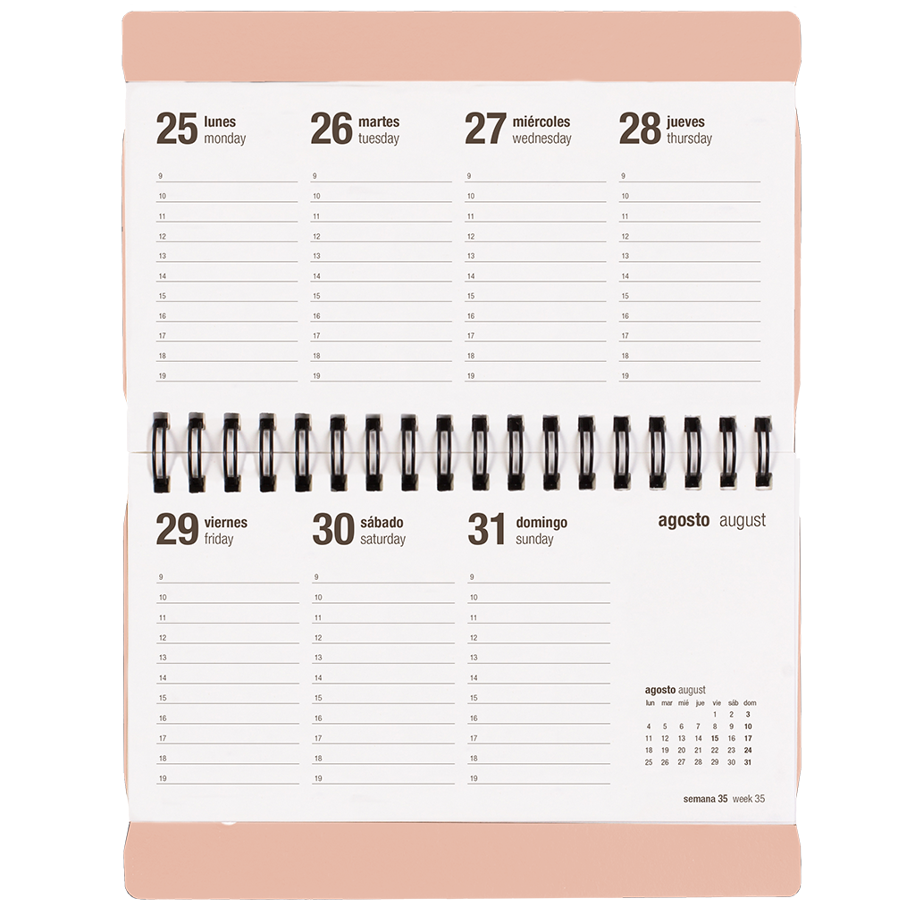Agenda Escolar 25/26 Semanal Pocket Sakura - Pink Sand