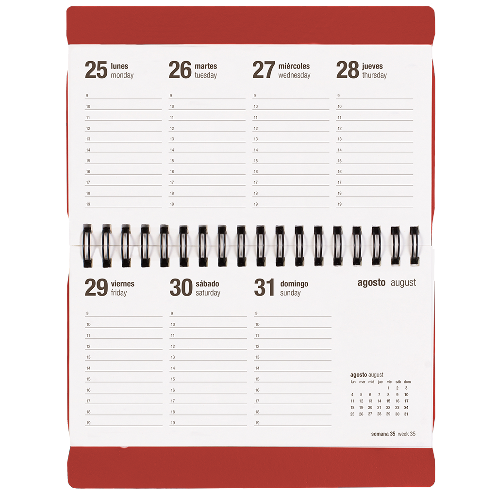 Agenda Escolar 25/26 Semanal Pocket Red Clay