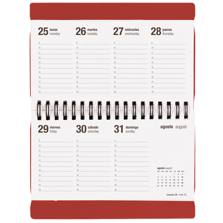 Agenda Escolar 25/26 Semanal Pocket Red Clay