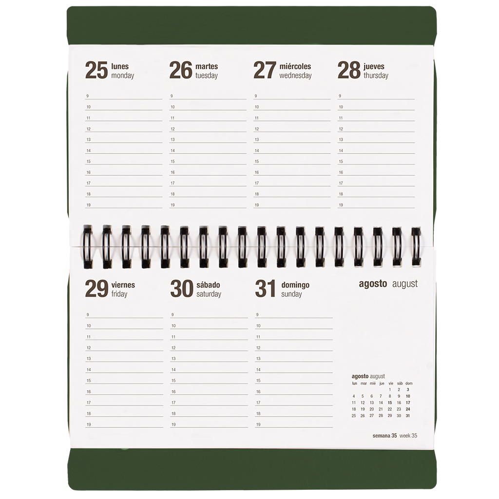 Agenda Escolar 25/26 Semanal Pocket Forest Green
