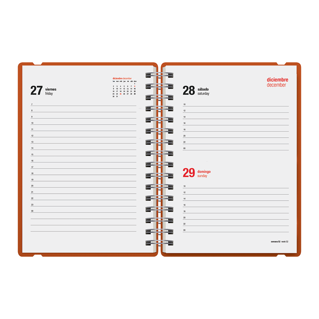 Agenda anual 2025 diaria A5 Colors Rojo