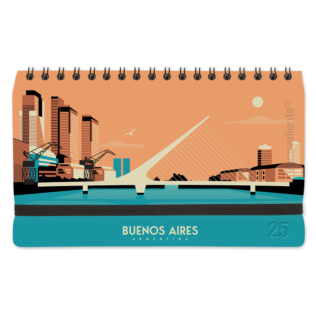 Agenda anual 2025 Plein Air Pocket Buenos Aires Semanal