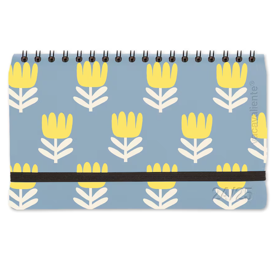 Course agenda 2024/25 weekly Pocket Mini Pou Flor Vacavaliente light blue bilingual