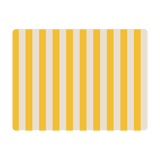 Mantel individual rectangular Rayas de vacavaliente en cuero reciclado, diseño geométrico color amarillo.