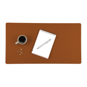 Alfombrilla de escritorio de piel reciclada color matone, tamaño grande.