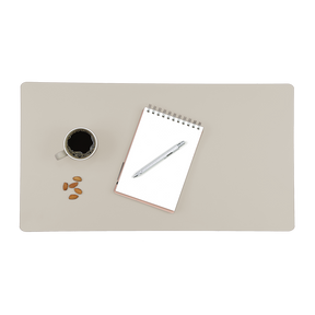 Alfombrilla de escritorio de piel reciclada color blanco