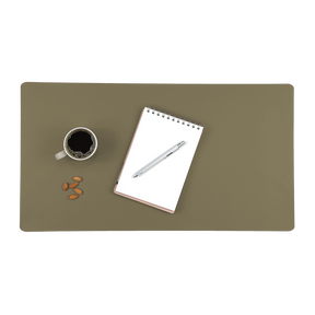 Alfombrilla de escritorio de piel reciclada color oliva