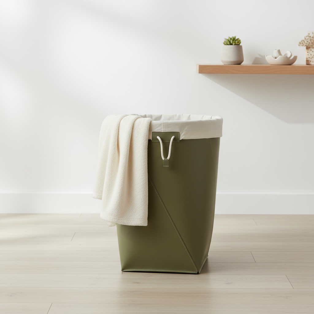 Laundry basket with inner fabric