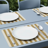 Rectangular placemat with stripes