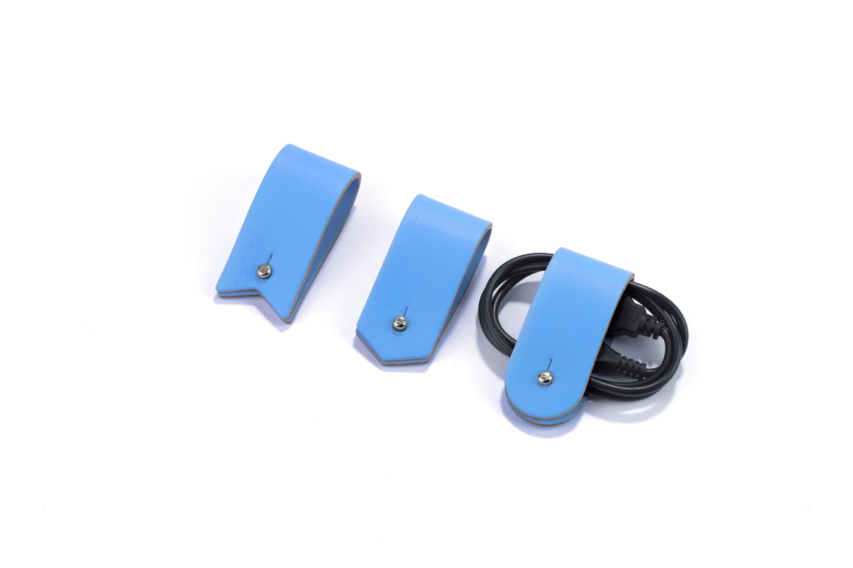 Flow Lichen Blue Cable Holder (Pack of 3)