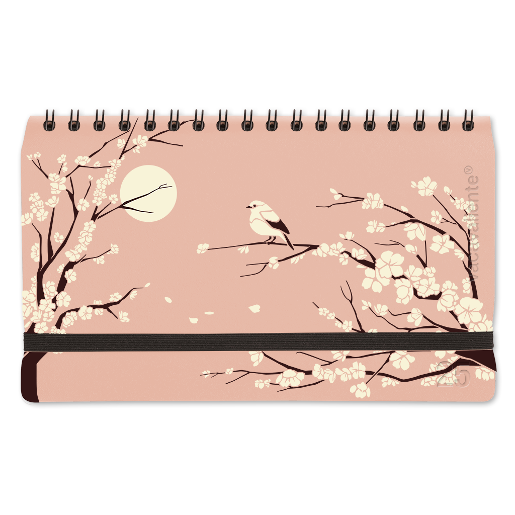 Agenda anual 2025 Plein Air Pocket Sakura Rosa Semanal