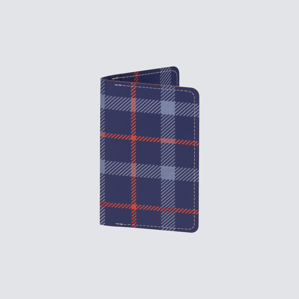 Passport holder Tartan Twilight Blue