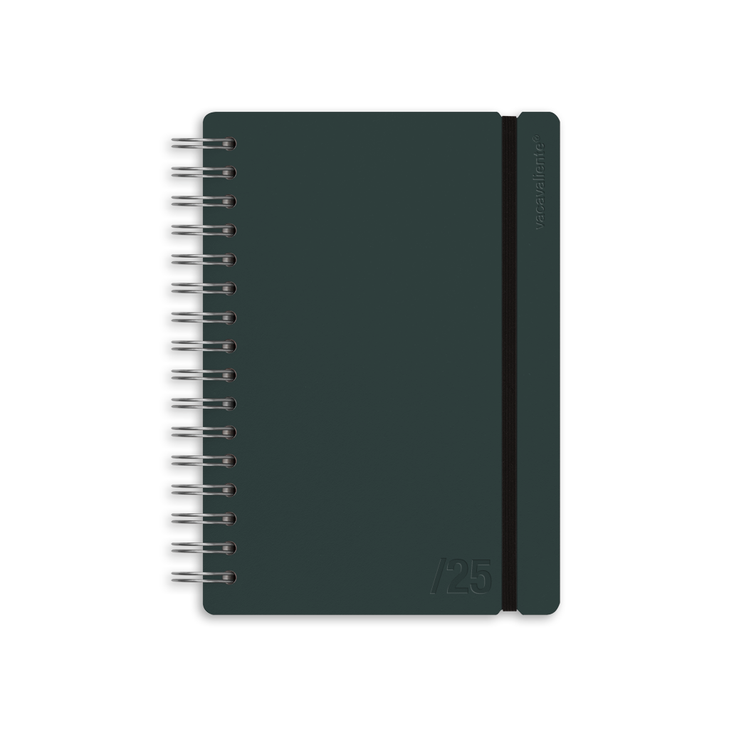 Agenda anual 2025 diaria A5 Colors Verde Amazonia